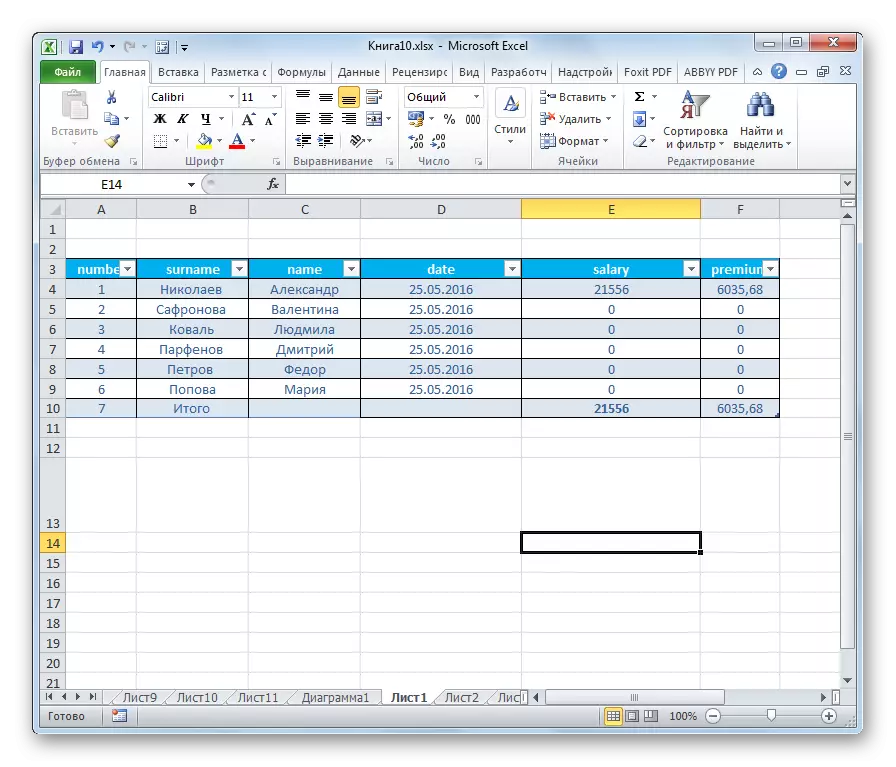 Nomes de colunas modificados no Microsoft Excel