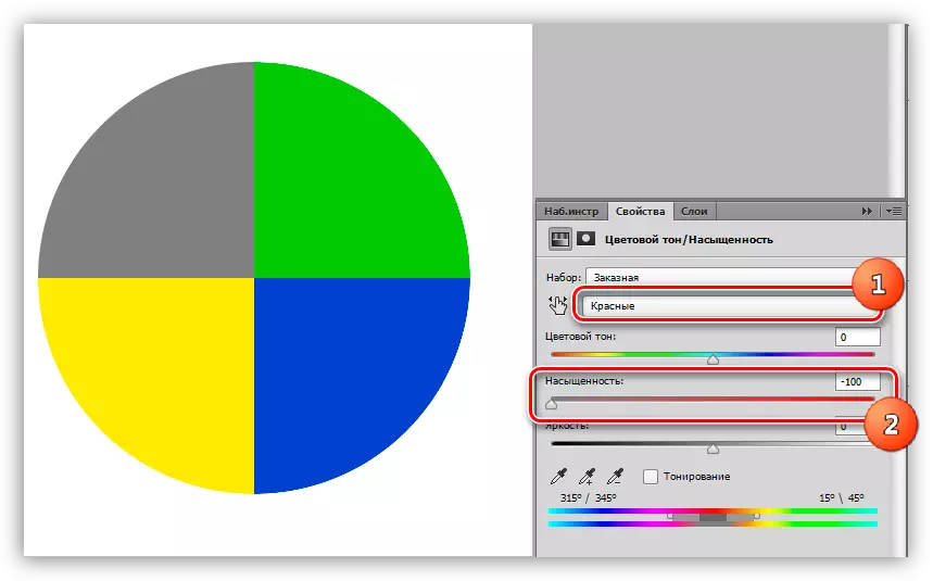 Reducing the saturation of red in Photoshop