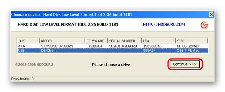 HDD LLF Low Level Format Tool medyanın seçimi
