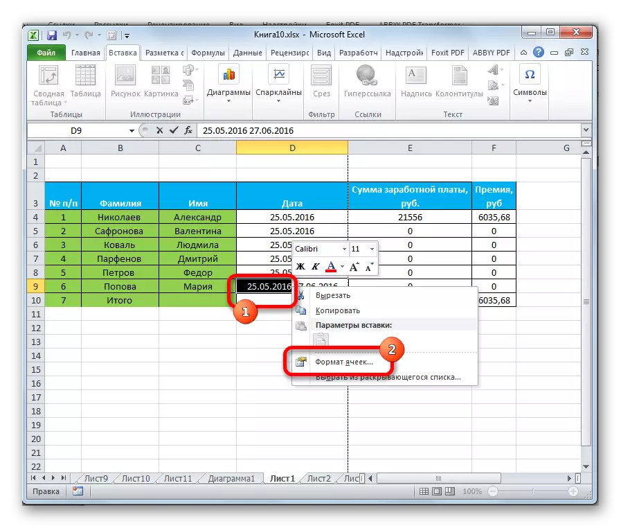 Przejście do formatu komórkowego w Microsoft Excel