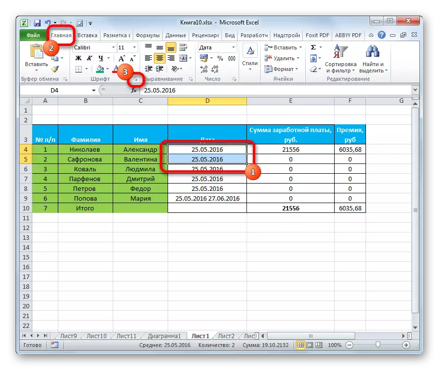 Übergang zum Formatieren in Microsoft Excel