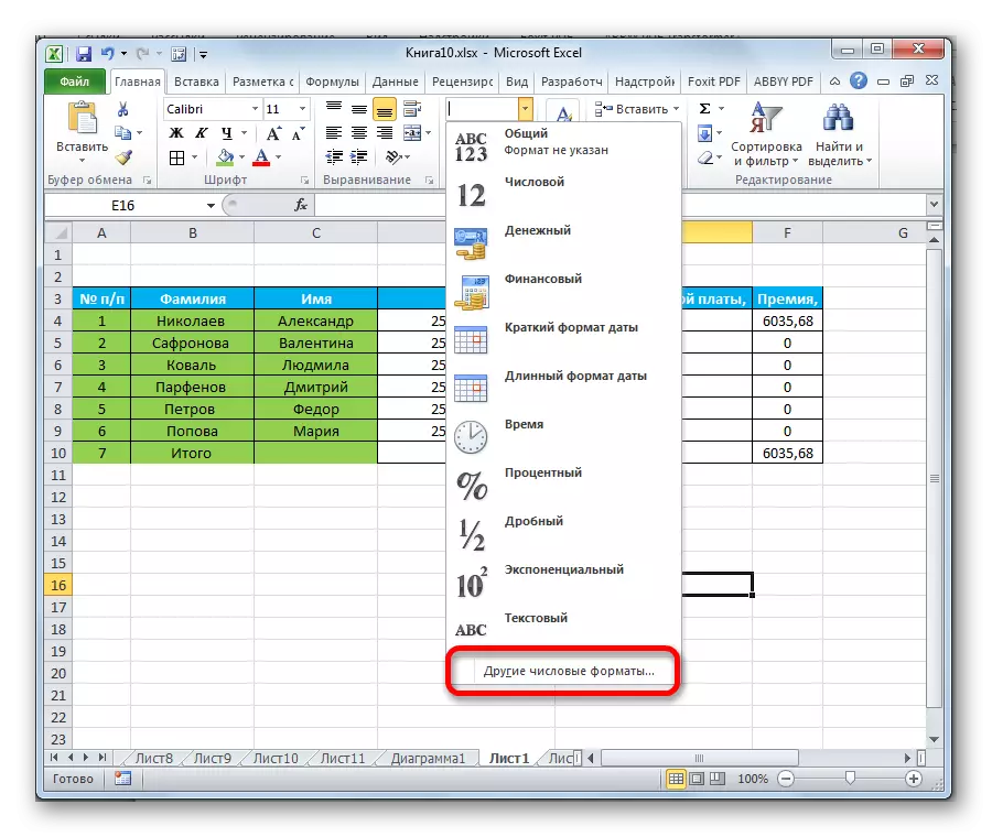 Microsoft Excel-en beste zenbakizko formatu batzuetara igarotzea