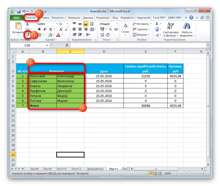 Eksempelformatering i Microsoft Excel