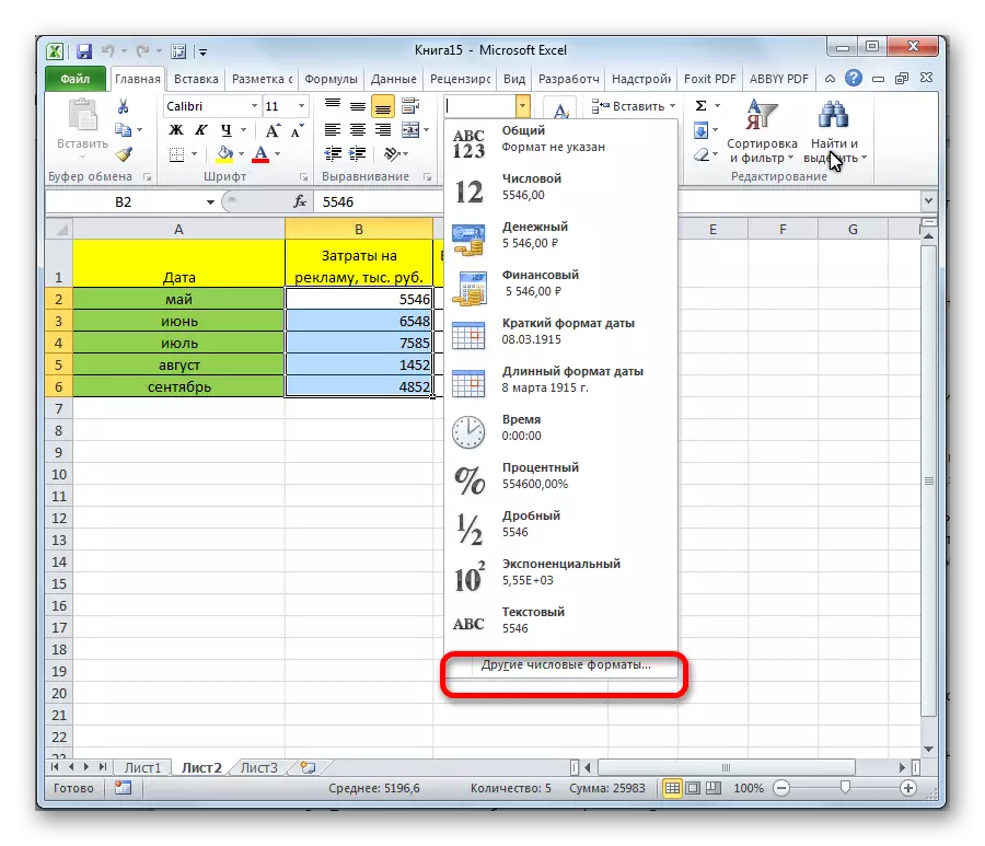 Transizione ad altri formati numerici in Microsoft Excel