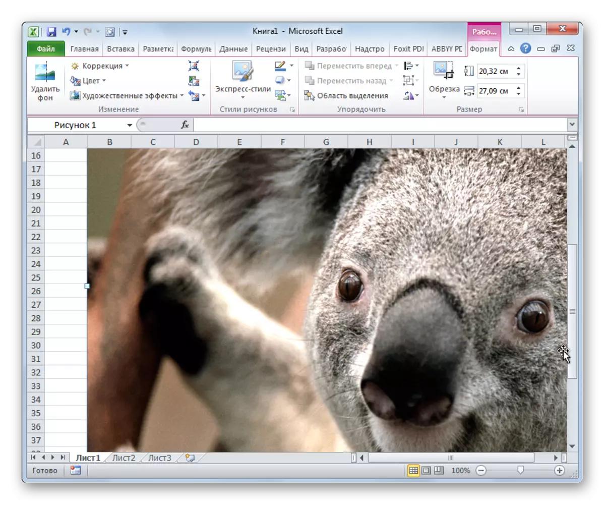 Bildeplassering på Microsoft Excel