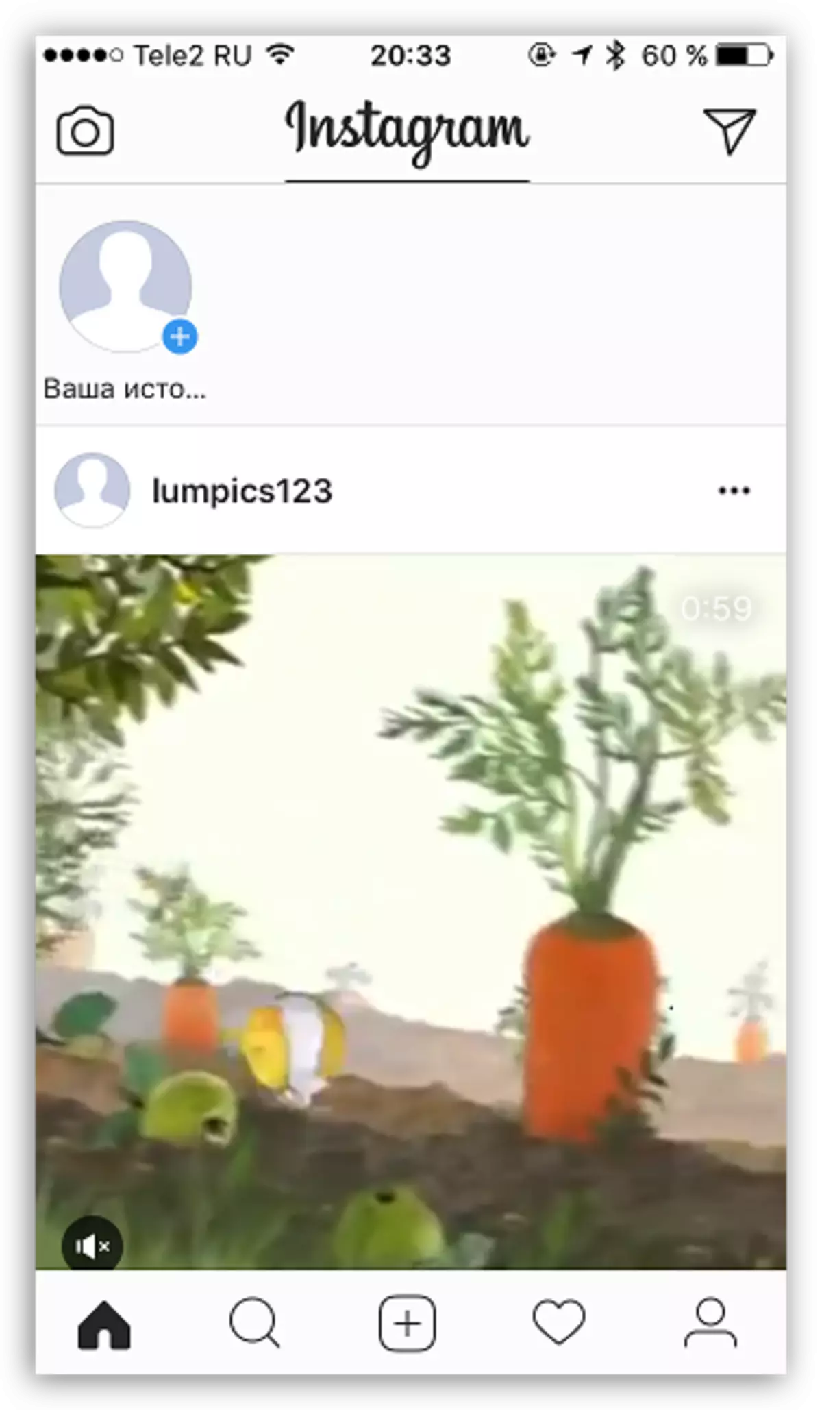 Objavljen video v Instagramu iz računalnika