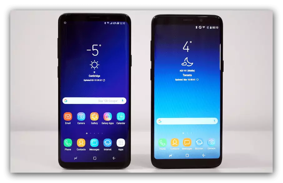 Сравнете появата на устройства за проверка на оригиналността на телефона Samsung