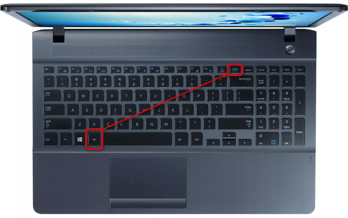 ხელში მხოლოდ აქტიური ფანჯრის, როდესაც შექმნა screenshot ლეპტოპი Samsung