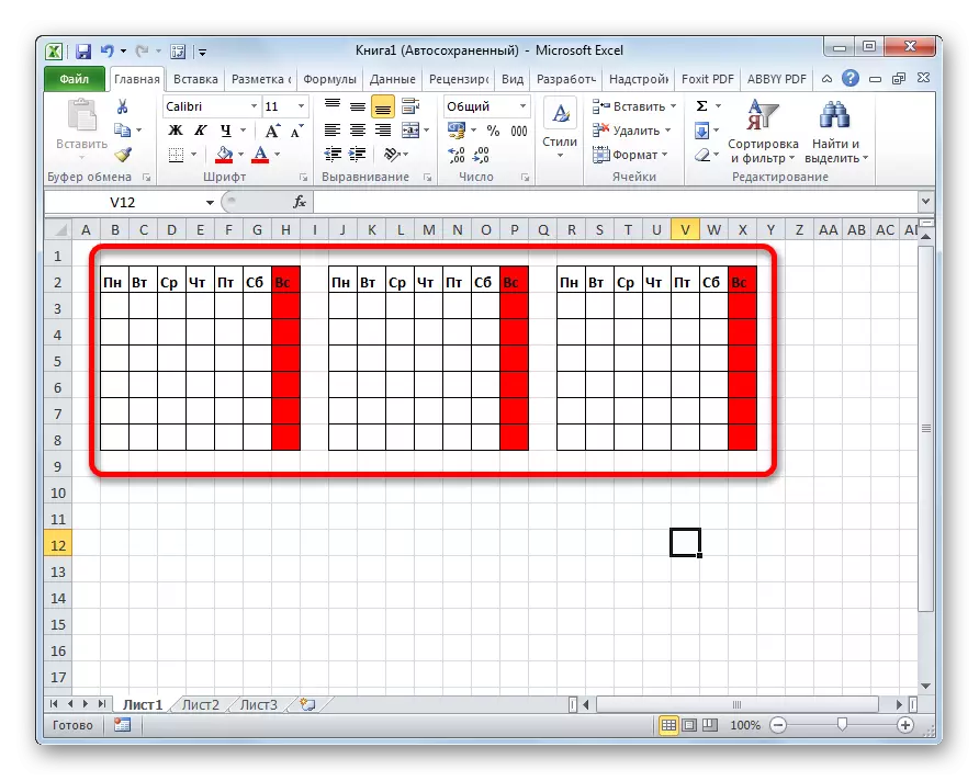 Kalendárne prvky sú skopírované do programu Microsoft Excel