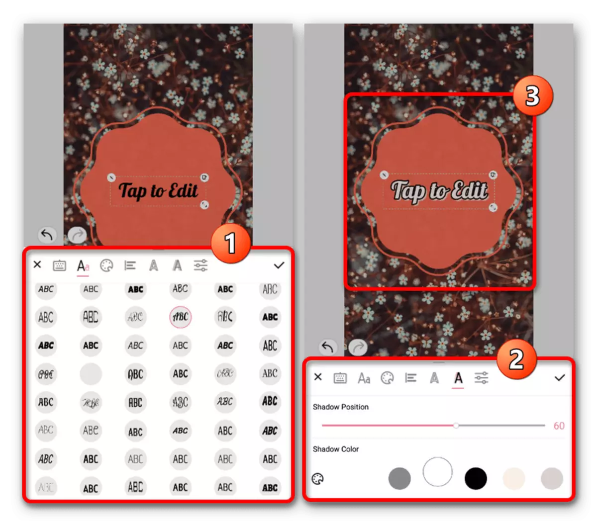 Adding and configuring text to the image in the Highlight Cover Maker application