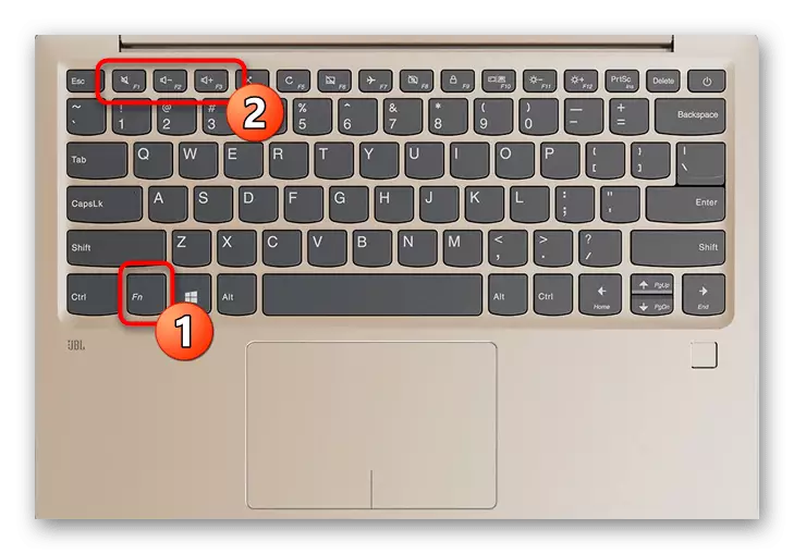 Pomocí funkčních kláves pro zvýšení hlasitosti na notebooku s Windows 10