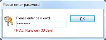 Zadejte heslo do programu EXE Heslo pro otevření operačního prohlížeče