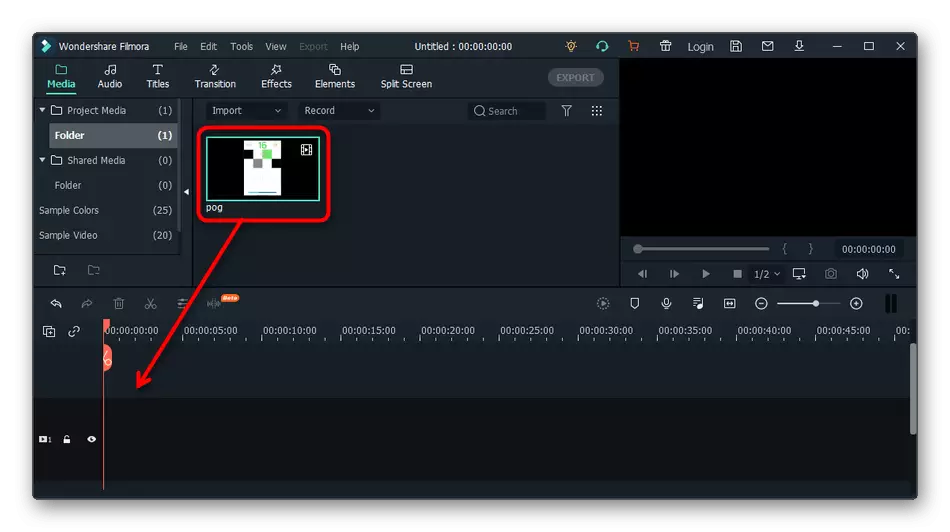 Overføre en vals på en tidslinje når du skjærer video til fragmenter i Wondershare Filmora-programmet
