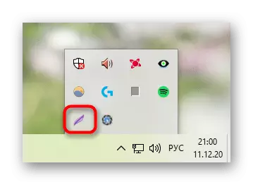 A aplicación Lightshot na bandexa de Windows para crear unha captura de pantalla en Lenovo Laptop
