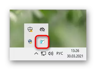 O ícone do programa para criar capturas de tela Joxi na bandeja do sistema no laptop Lenovo