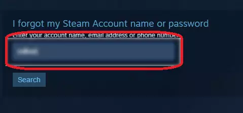 輸入Steam登錄以重置密碼