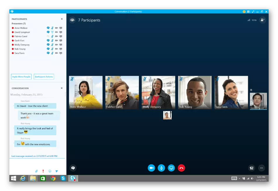 Realización de conferencias masivas en el programa Skype para negocios.