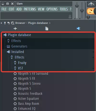 VST-plugins yn 'e browser foar FL Studio