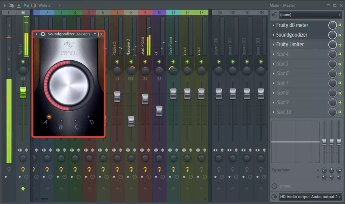 SounGoodizer en Master Channel in FL Studio