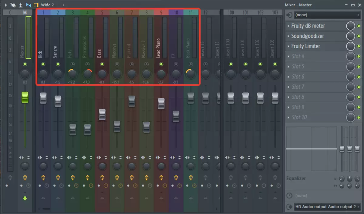 Redenumiți, vopsea mixerul în FL Studio