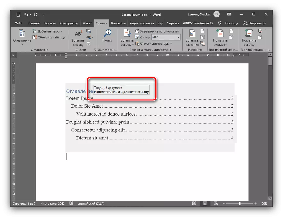 Interactividade dos contidos da táboa despois de crear contido en Microsoft Word