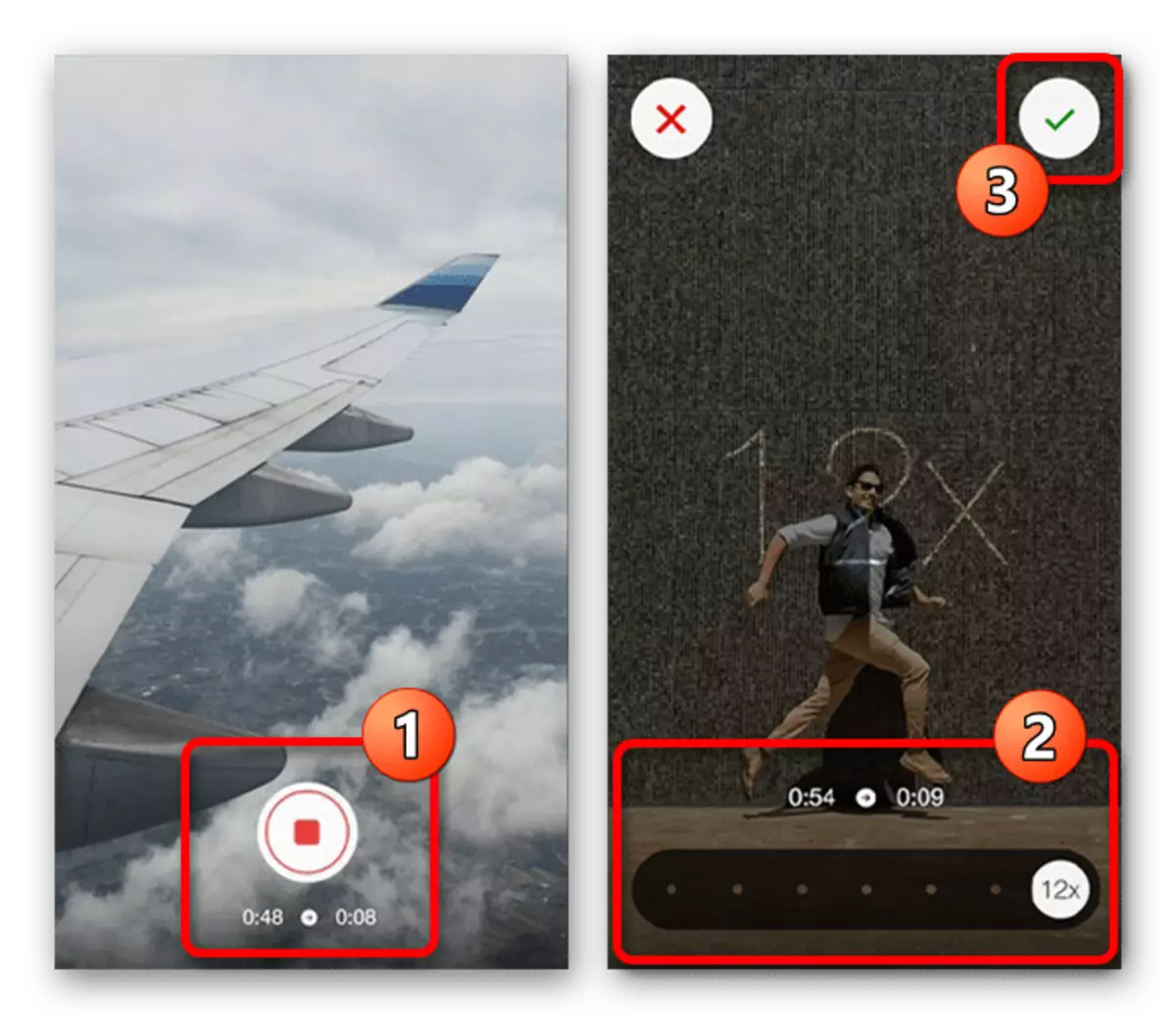Möglichkeit, das beschleunigte Video für Instagram in der Hyperlapse-Anwendung zu speichern