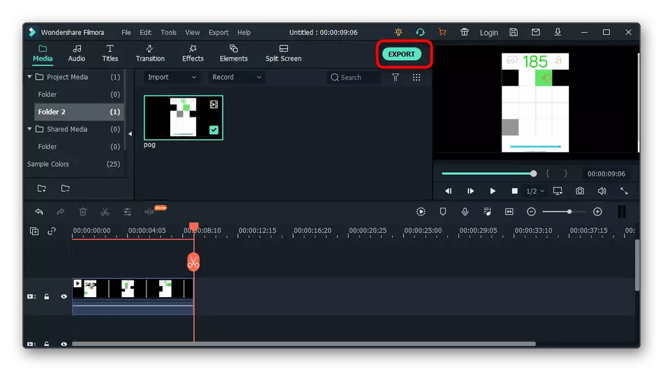 La transició a l'corró d'exportació per la retallada de vídeo en un ordinador a través d'Wondershare Filmora