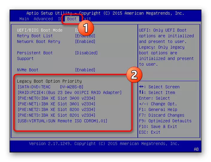 Configurarea priorității descărcărilor pentru a rezolva problemele cu ieșirea din BIOS în Windows 7