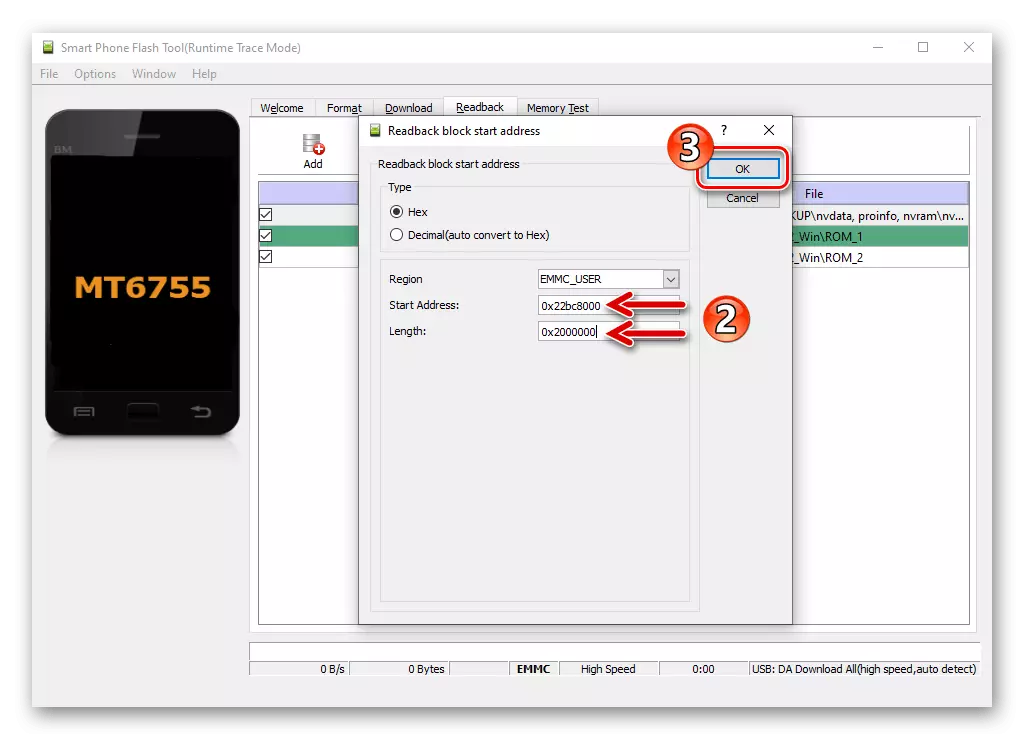 Meizu M5 Opomba Readback preko SP Flash Tool Vstop naslov pomnilniškega prostora NVDATA za shranjevanje varnostnih kopij, potrjujejo