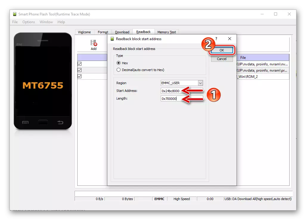 Meizu M5 Uwaga Sp Flash Narzędzie Clength Prinfo wprowadzania wartości adres początkowy i długość