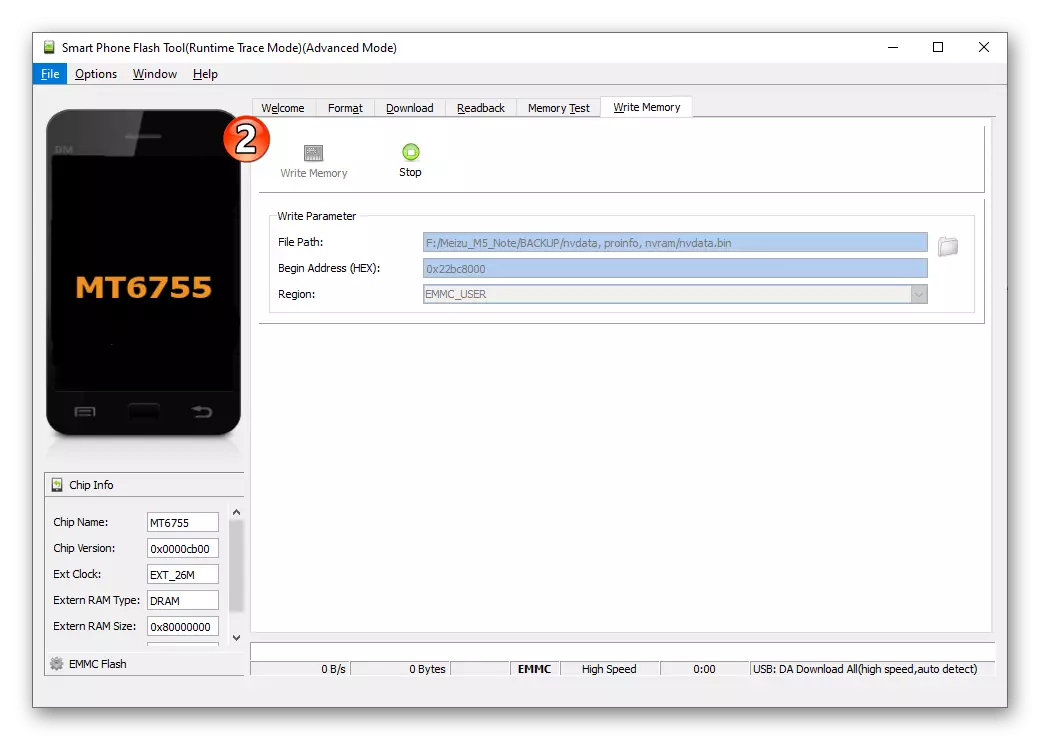 Meizu M5 Uwaga SP Flash Narzędzie Podłączanie smartfona do komputera w celu przywrócenia danych w rezydencji przy użyciu funkcji zapisu pamięci