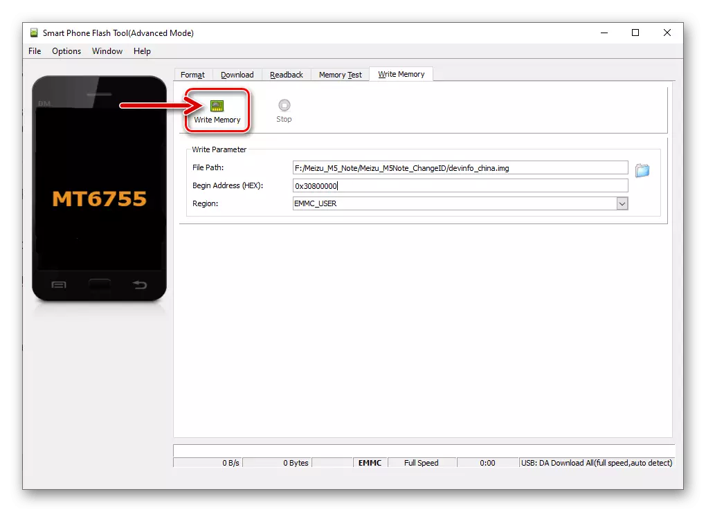 MEIZU M5 OPOMBA SP Flash Tool Začetek Rewerging Off ODDELEK DEVINFO (C Za namene spreminjanja regionalnega ID-ja)
