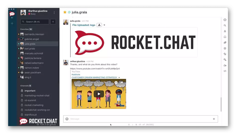 Utilizzo del programma Rocket.chat come discordia analogica