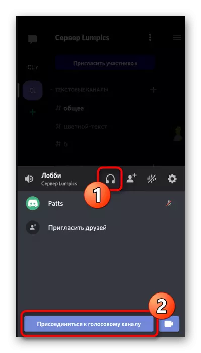 Checking the disconnect button to solve problems with audibility in the Discord Mobile Application