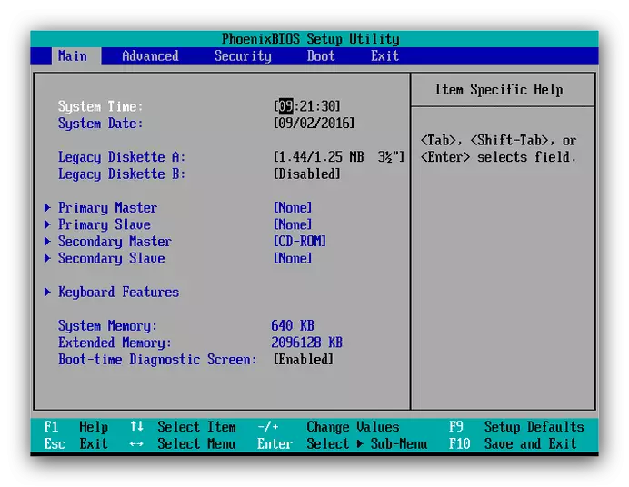 Um exemplo do BIOS instalado no computador