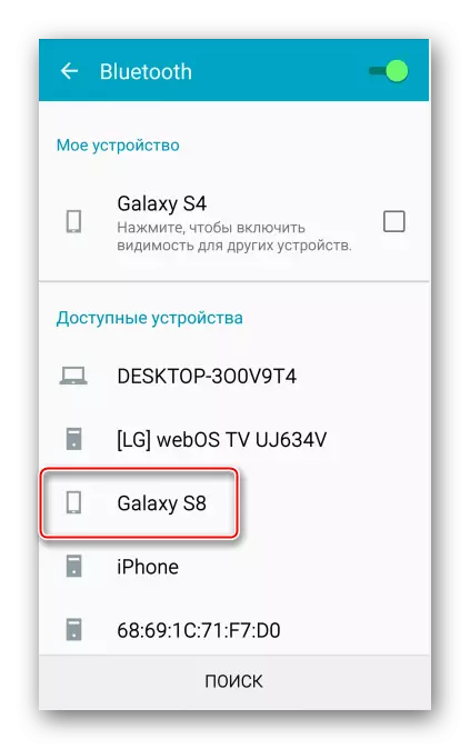 Povezovanje naprave Bluetooth v Samsung