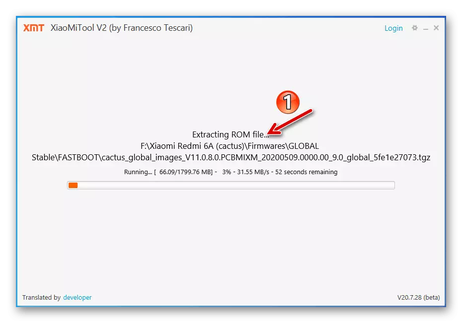 Redmi 6a xiaomitool v2 Fastboot Firmware proqramına yüklənən yerləşdirmə
