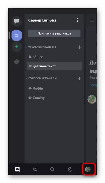 Discord Mobile tətbiqi görünməz rejimində daxil edilməsi üçün profil ayarları getmək