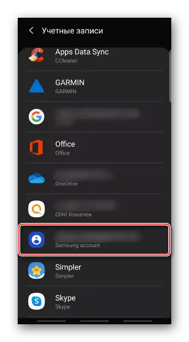 Samsung Hesabê Hesabê li ser amûrê Samsung