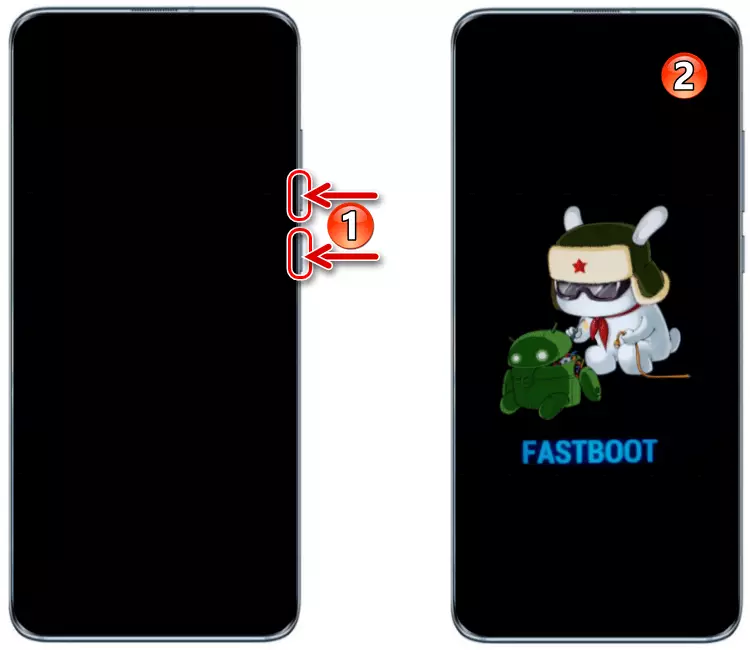 Ngalih Smartphone Xiaomi menyang mode Fastboot
