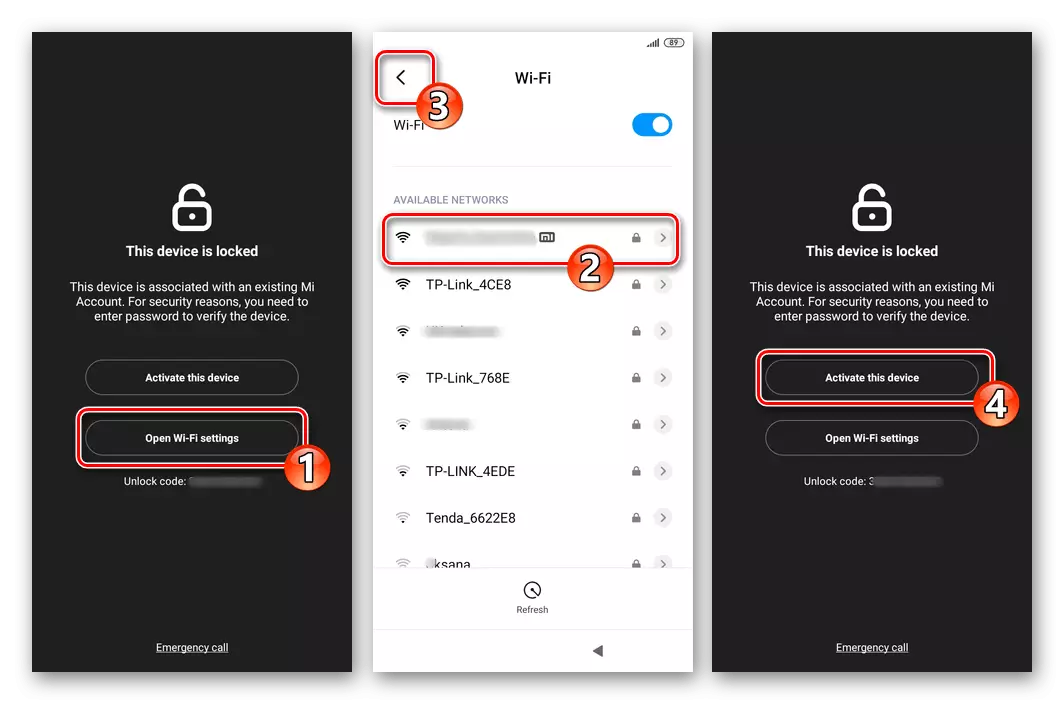 Xiaomi Miui Wi-Fi σύνδεση για να ενεργοποιήσετε ένα smartphone που έπεσε μέσω του Mi Cloud