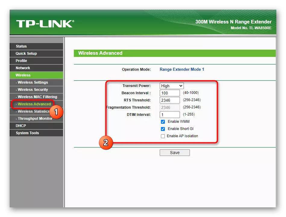 Avanserte trådløse nettverksinnstillinger når du konfigurerer TP-LINK TL-WA850RE V1.2-forsterkeren