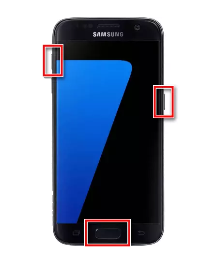 Mag-login sa mode ng pagbawi sa Samsung na may home button.