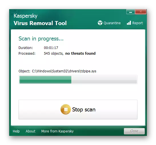Gusikana mudasobwa kuri virusi kugirango ukemure ikosa hamwe na code 80244010 muri Windows 7