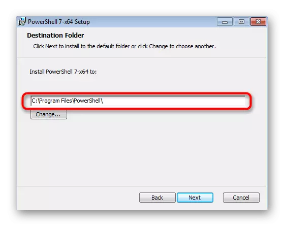 Pilih Lokasi untuk menginstal aplikasi PowerShell versi terbaru di Windows 7