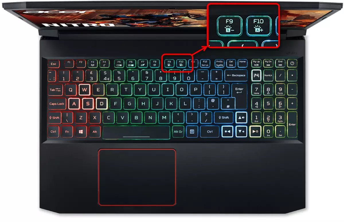 Luba klaviatuuri taustvalgustusel Acer Nitro sülearvutitel