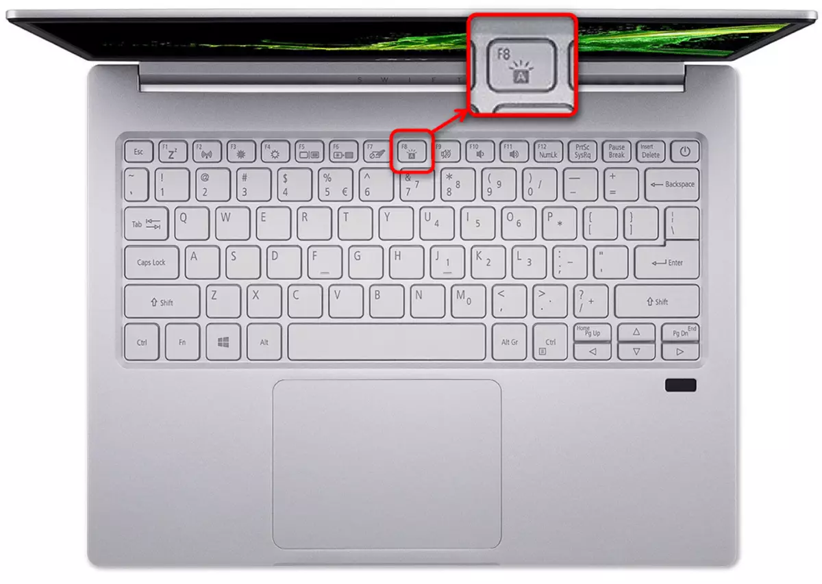 Acer سوئفٹ لیپ ٹاپ پر کی بورڈ backlight کو فعال کریں