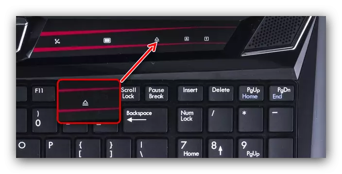 Utilizați elementul de pe tastatură pentru a deschide unitatea fără un buton