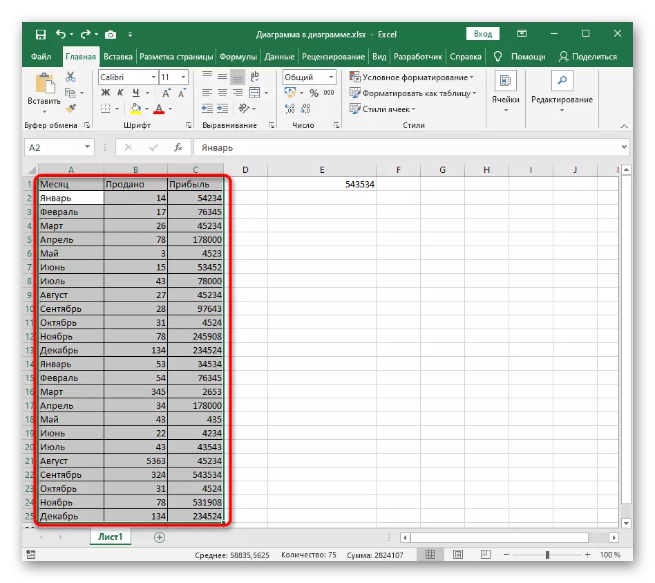 Excel-de ýörite tertipleşdirmek üçin tutuş stoluň bölünmegi