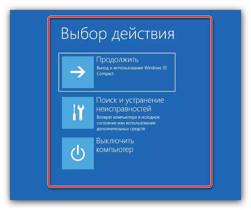 Grundlegende Schritte im Fenster Systemwiederherstellungsoptionen in Windows 10